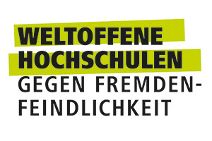 徽标：Weltofene Hochschulen–Gegen Fremdenfeindlichkeit