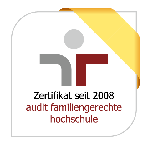 徽标：Zertifikat seit 2008–Audit familiengerechte Hochschule