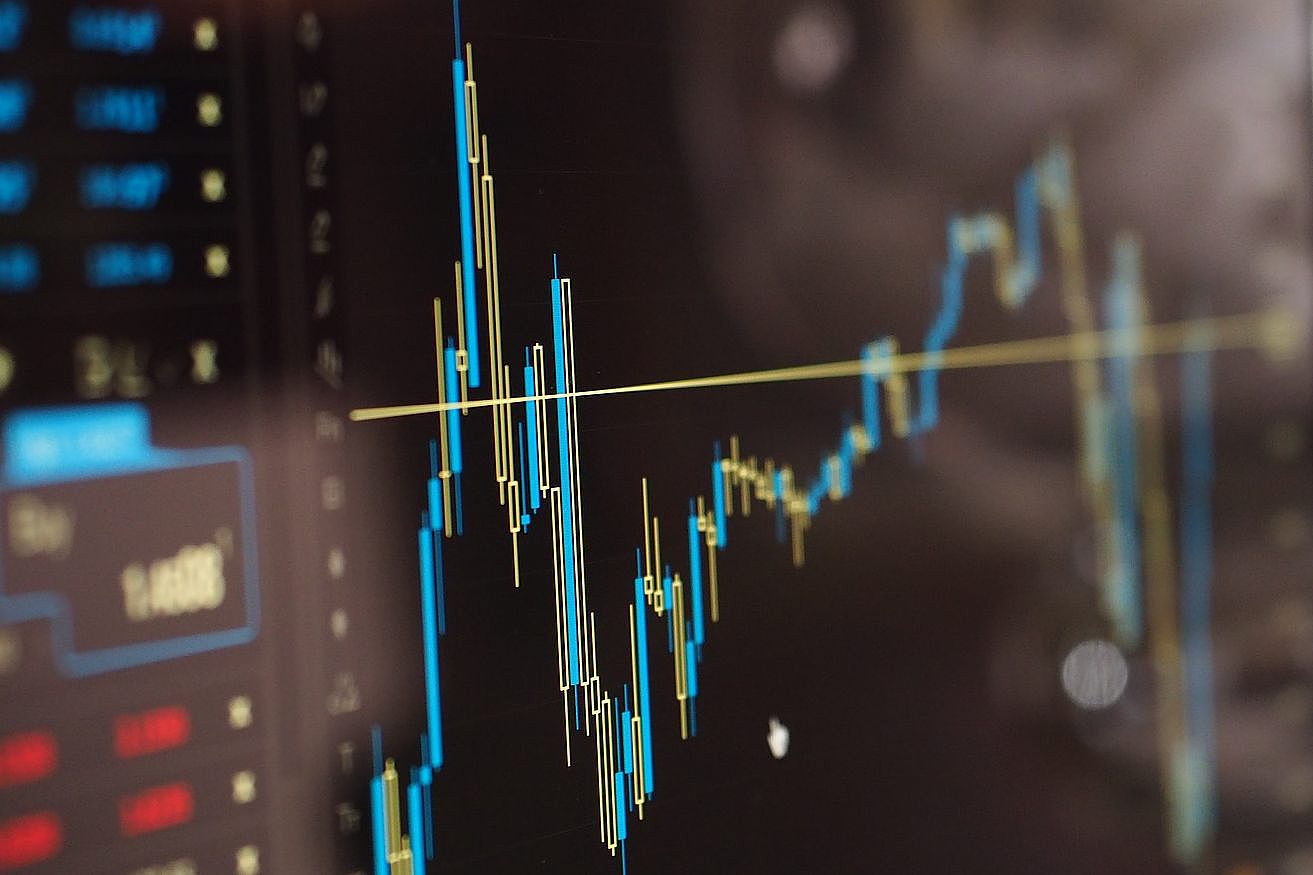 Candlestick Chart auf LED Wall