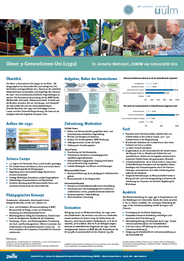 Poster zur Ulmer 3-Generationen-Uni