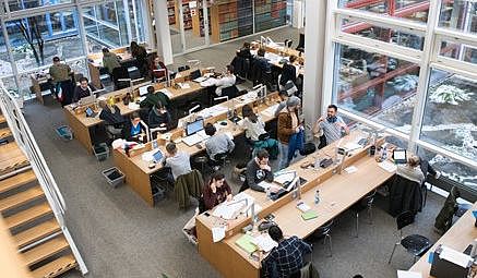 Students in the library