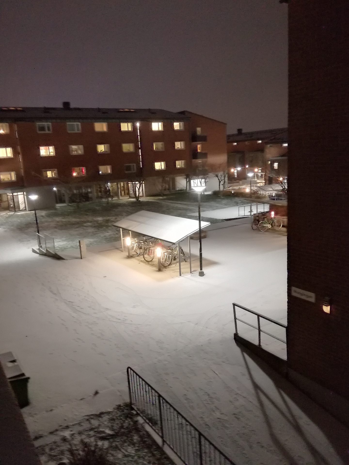 Wohnheim Olofshöjd in Göteborg im Schnee