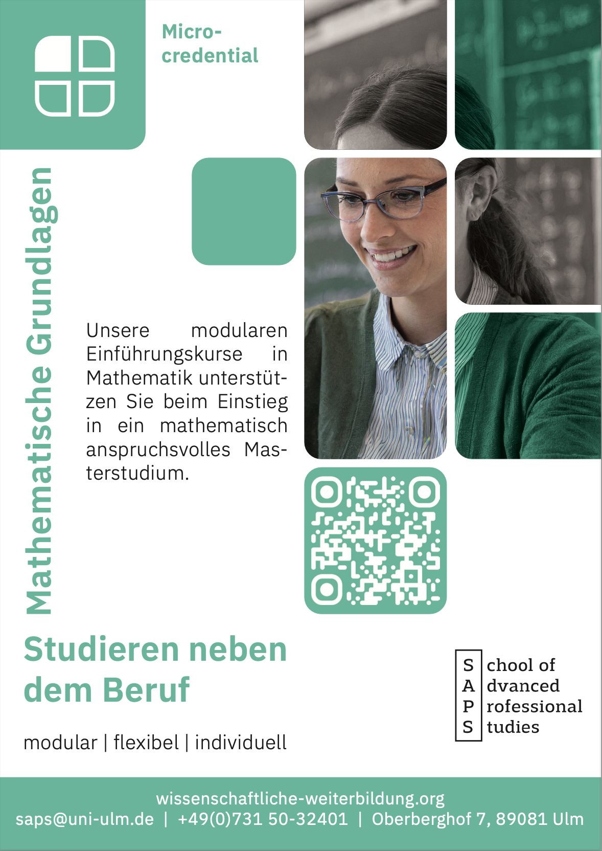 Flyer der SAPS Kurse im Rahmen der Mathematischen Grundlagen